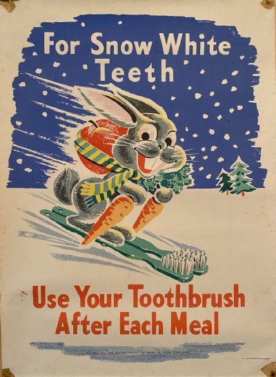 VINTAGE POSTER: New Zealand Department of Health / Use Your Toothbrush 