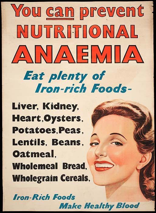 VINTAGE POSTER: New Zealand Department of Health / Prevent Anaemia