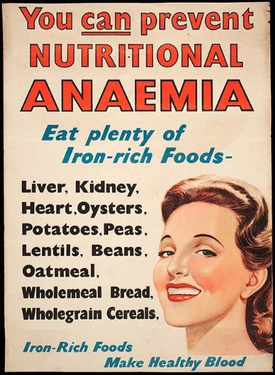 VINTAGE POSTER: New Zealand Department of Health / Prevent Anaemia 