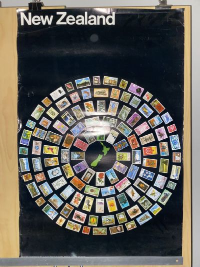 VINTAGE POSTER: New Zealand Postage Stamps