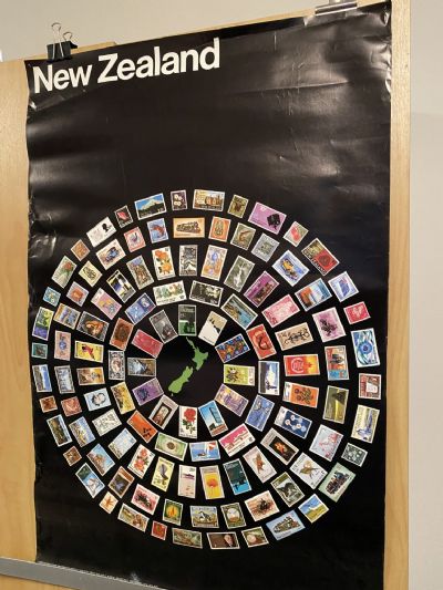 VINTAGE POSTER: New Zealand Postage Stamps