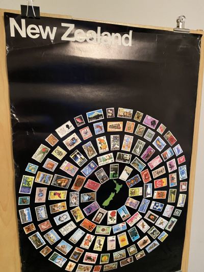 VINTAGE POSTER: New Zealand Postage Stamps