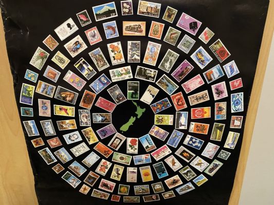 VINTAGE POSTER: New Zealand Postage Stamps