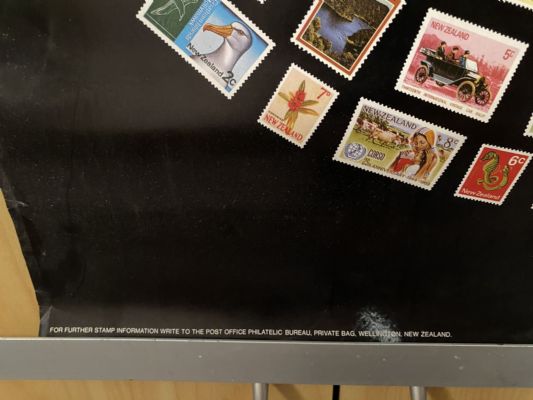 VINTAGE POSTER: New Zealand Postage Stamps