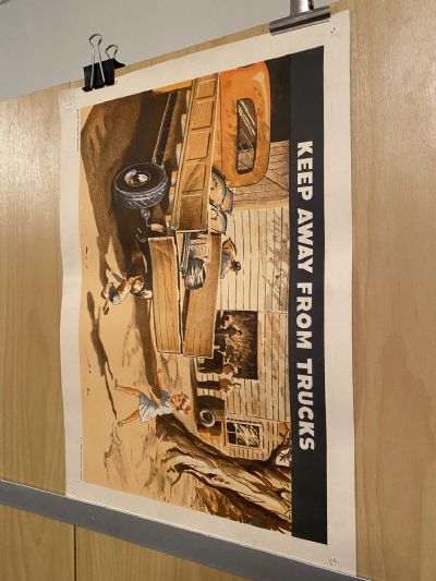 VINTAGE POSTER: Children's Road Safety / Keep Away From Trucks