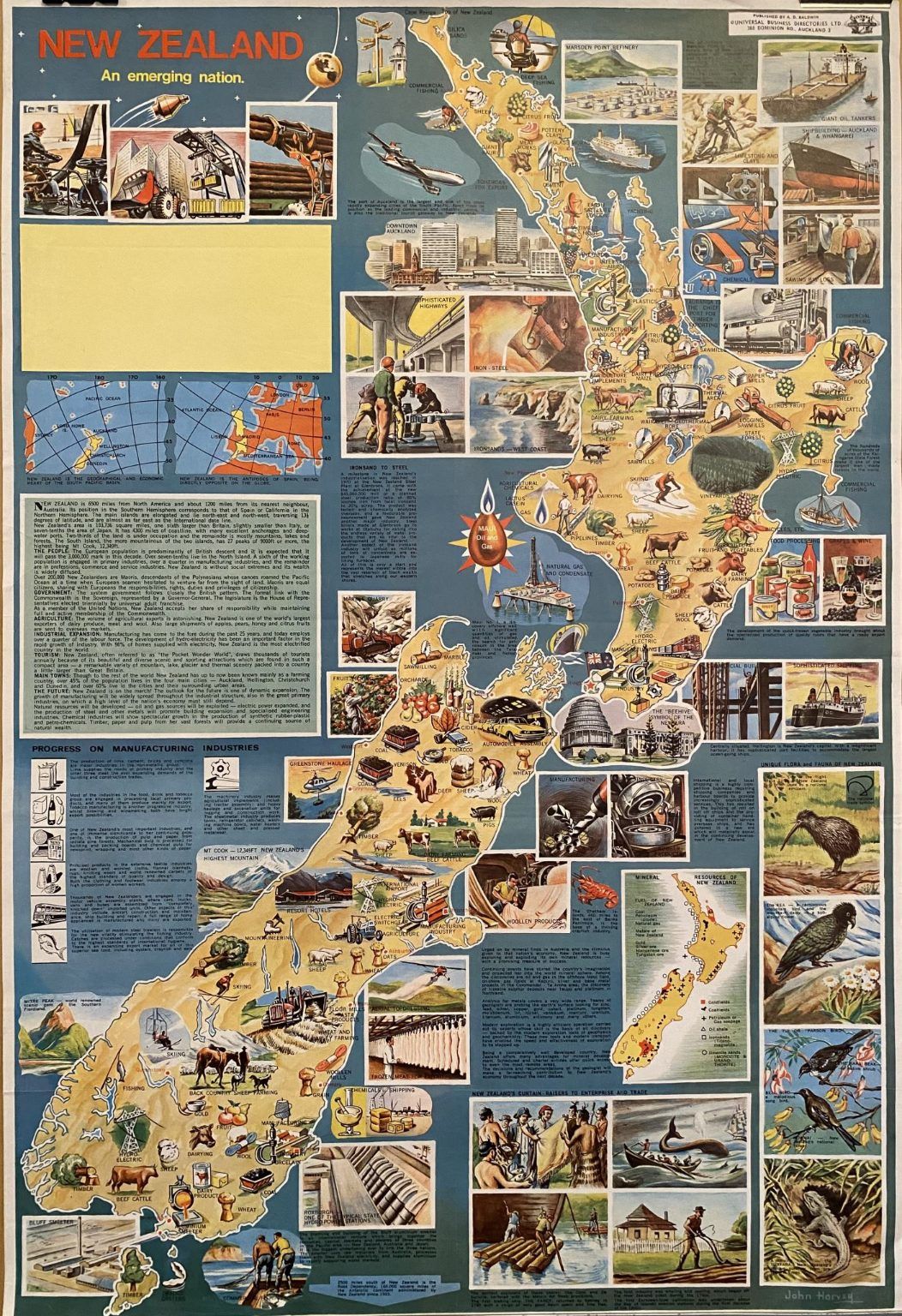 VINTAGE POSTER: New Zealand - An Emerging Nation