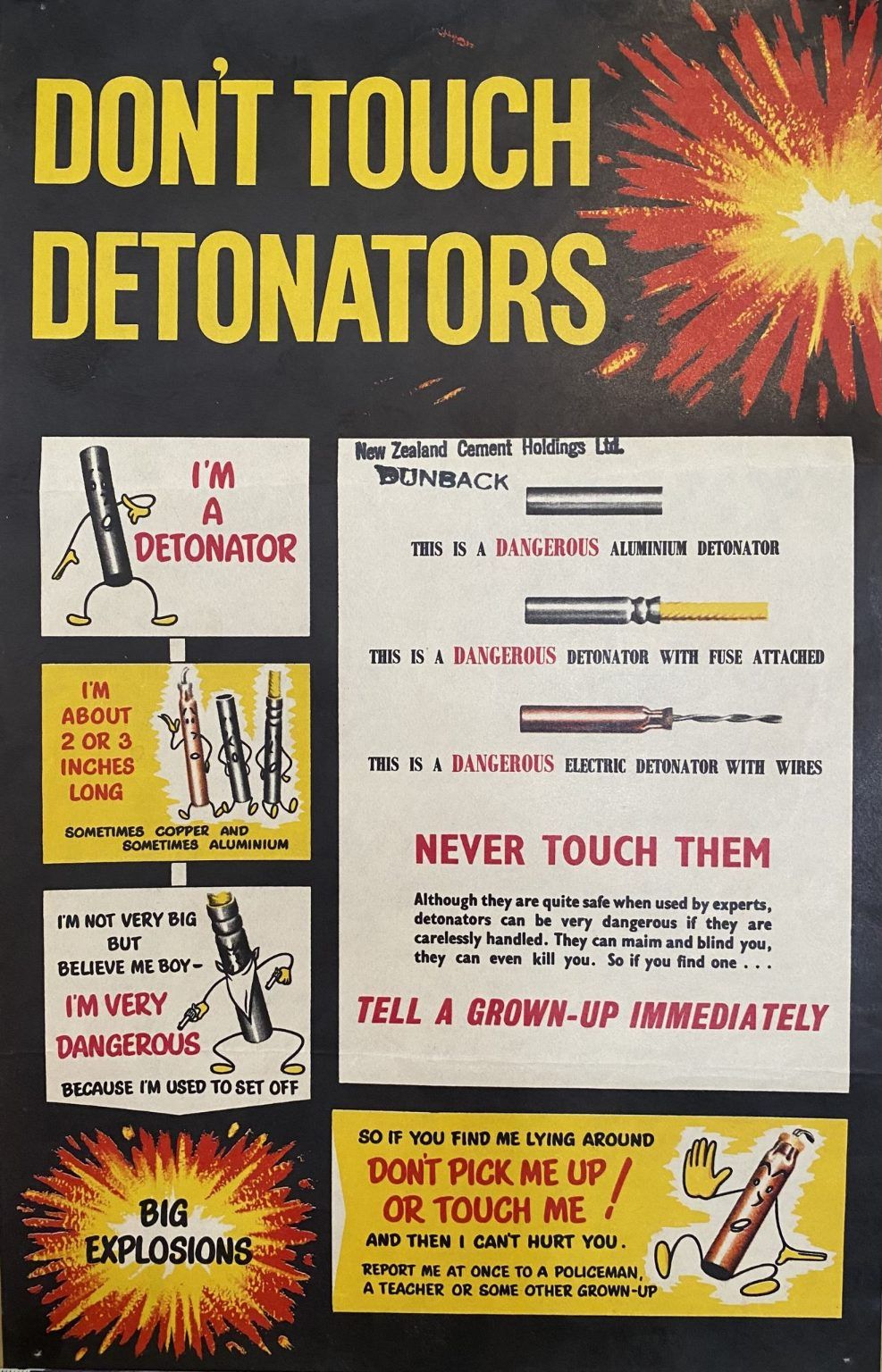VINTAGE POSTER: Don't Touch Detonators