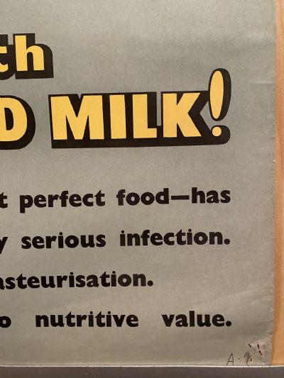 VINTAGE POSTER: New Zealand Department of Health / Pasteurised Milk
