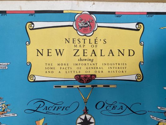 VINTAGE POSTER: Nestle's Map of New Zealand