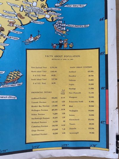VINTAGE POSTER: Nestle's Map of New Zealand