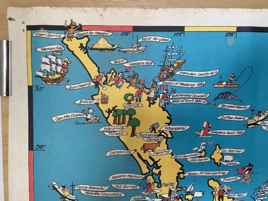 VINTAGE POSTER: Nestle's Map of New Zealand