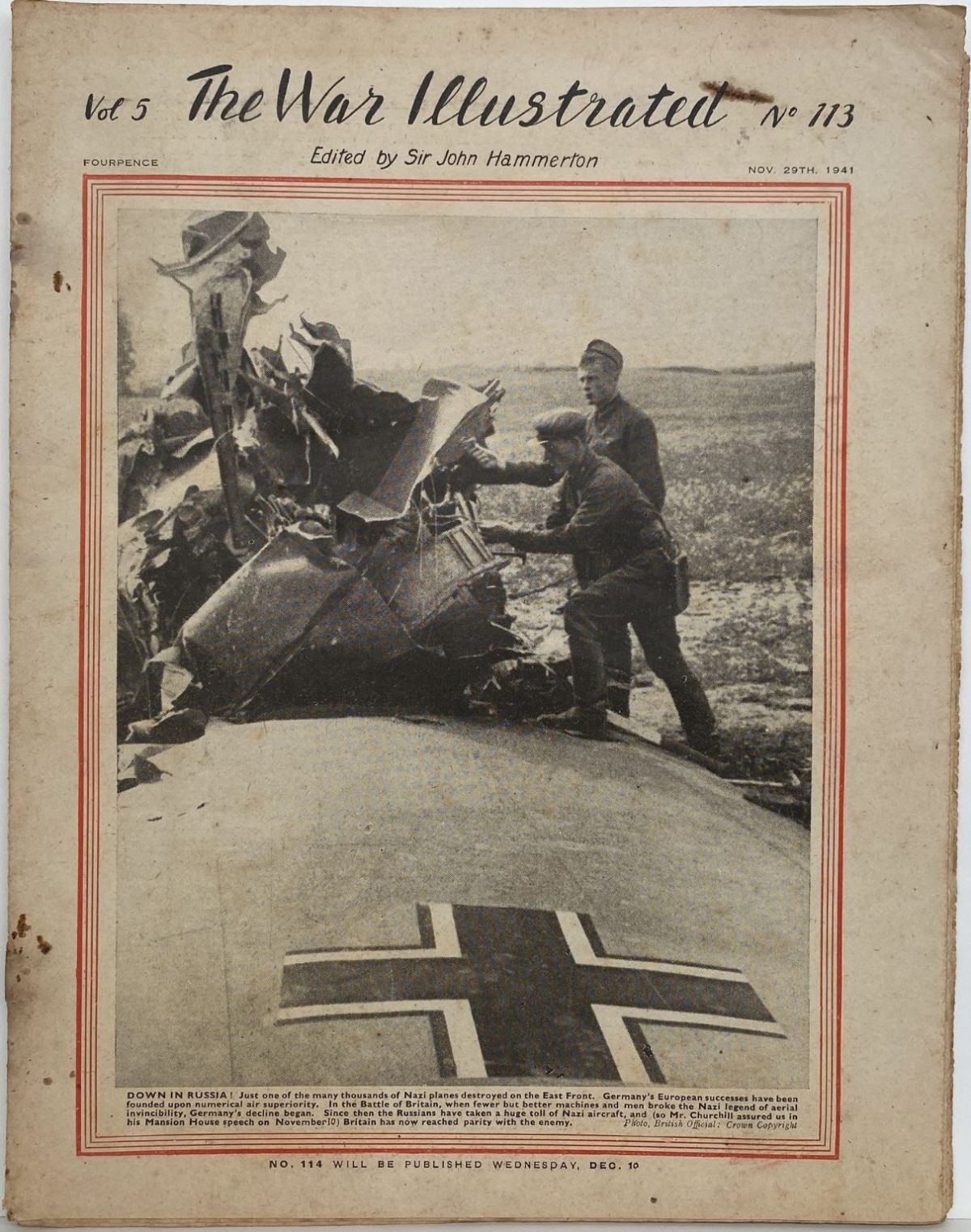 THE WAR ILLUSTRATED - Vol 5, No 113, 29th Nov 1941