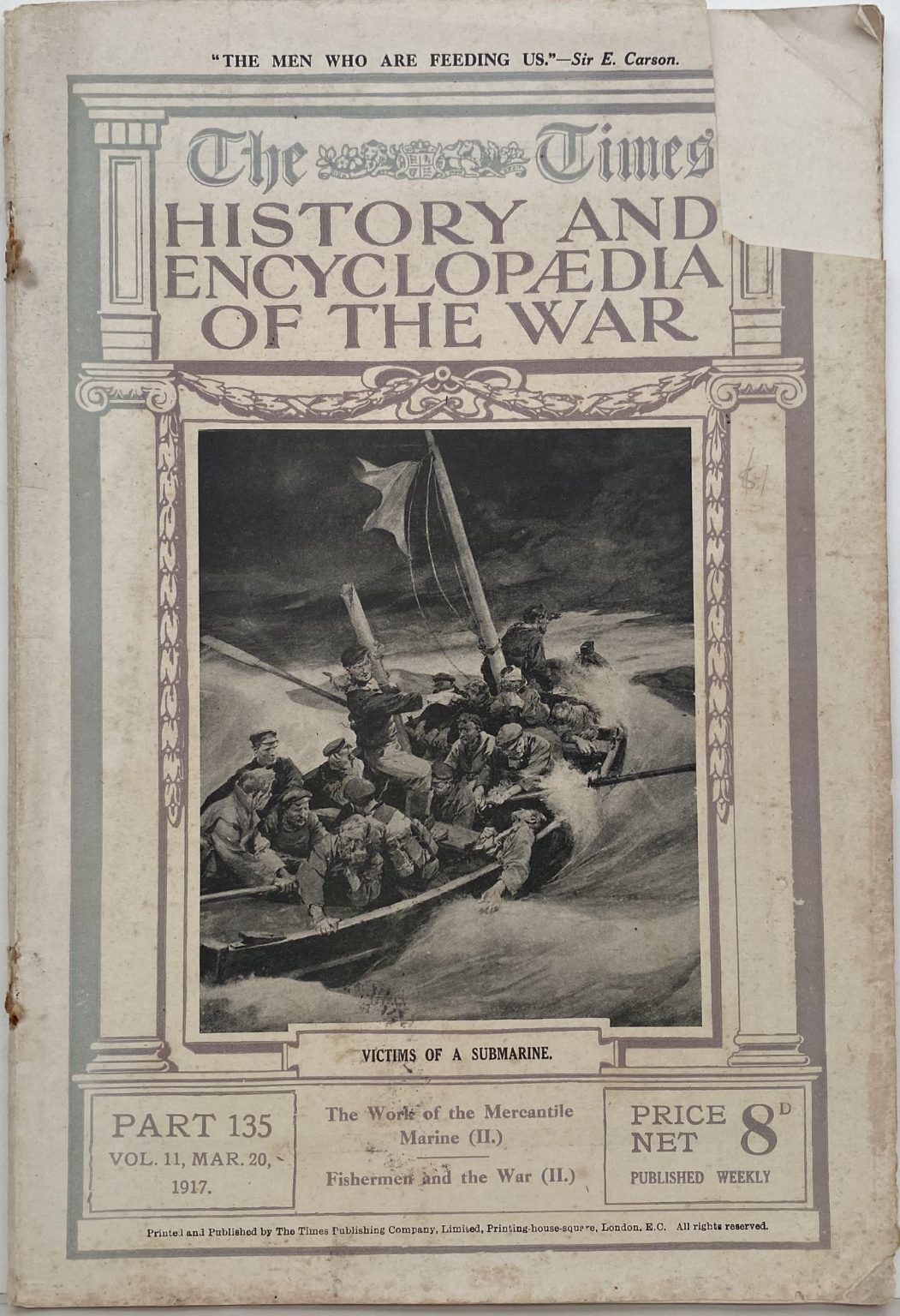 THE TIMES: History and Encyclopaedia of the War: Part 135 - Submarines