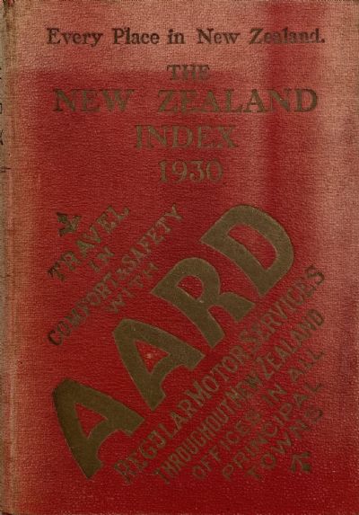 THE NEW ZEALAND INDEX 1930 - Everyplace in New Zealand 