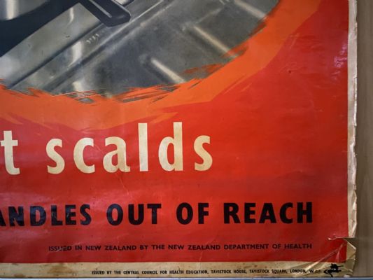 VINTAGE POSTER: New Zealand Department of Health / Home Safety 1950