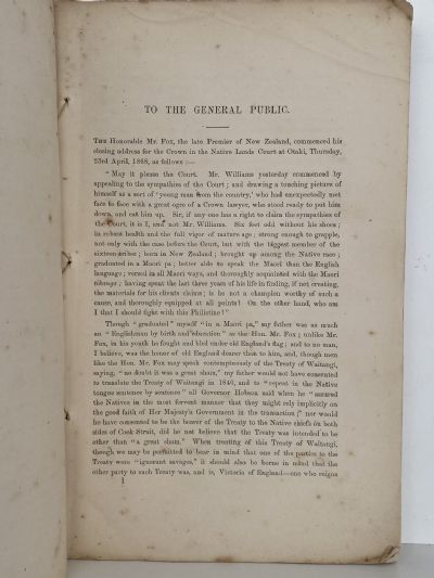 Letter To The Right Hon W. E. Gladstone On Behalf Of The Ngatiraukawa Tribe