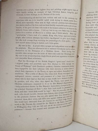 Letter To The Right Hon W. E. Gladstone On Behalf Of The Ngatiraukawa Tribe