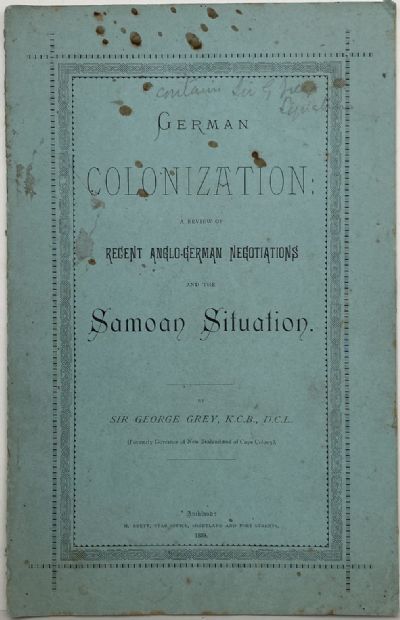 GERMAN COLONIZATION: Anglo-German negotiations and the Samoan situation