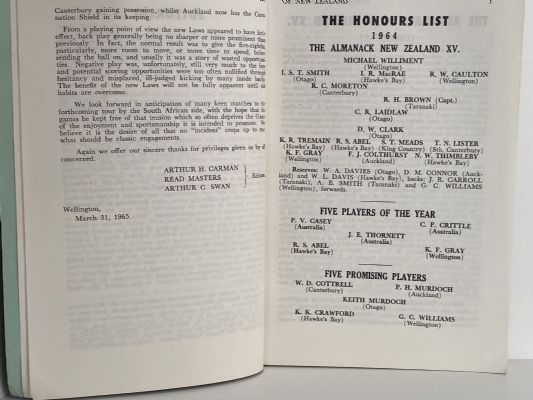 THE RUGBY ALMANACK of New Zealand 1965