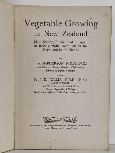 VEGETABLE GROWING In New Zealand: Sixth Edition