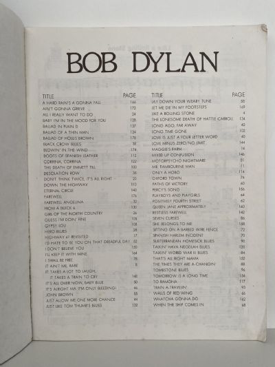 BOB DYLAN: Sheet Music Song Book