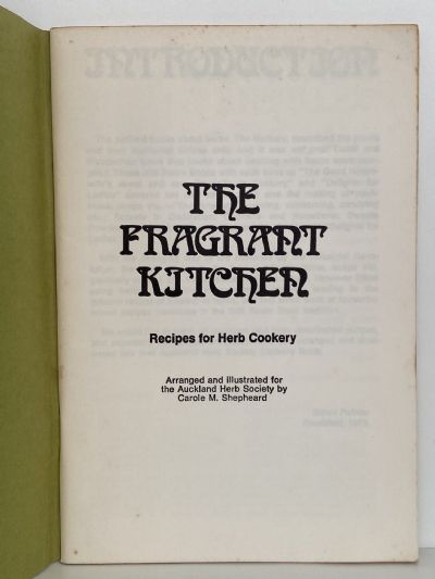 THE FRAGRANT KITCHEN: Recipes for herb cookery