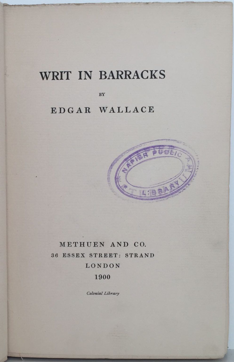 WRIT IN BARRACKS