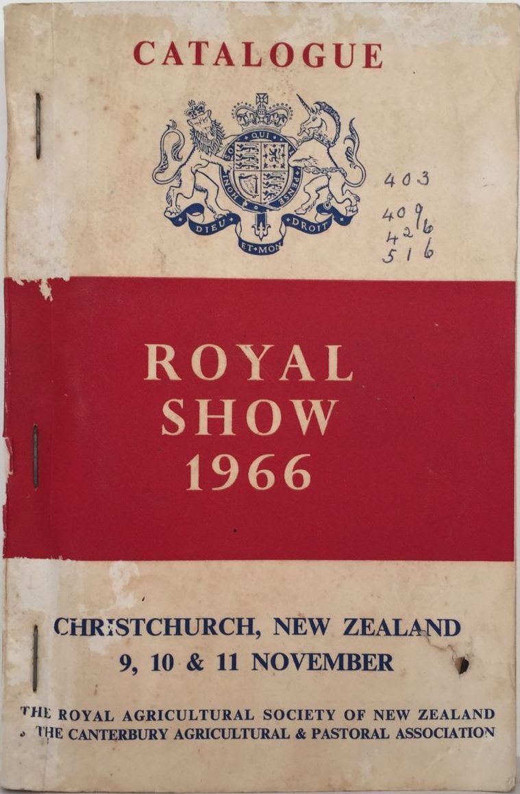 Canterbury A&P Association: 1966 Royal Show Catalouge