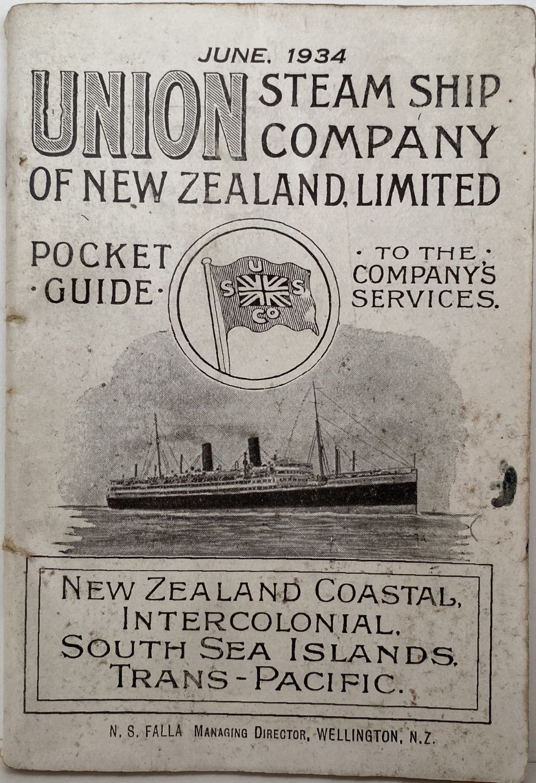 UNION STEAMSHIP COMPANY Pocket Guide to Company Services 1934