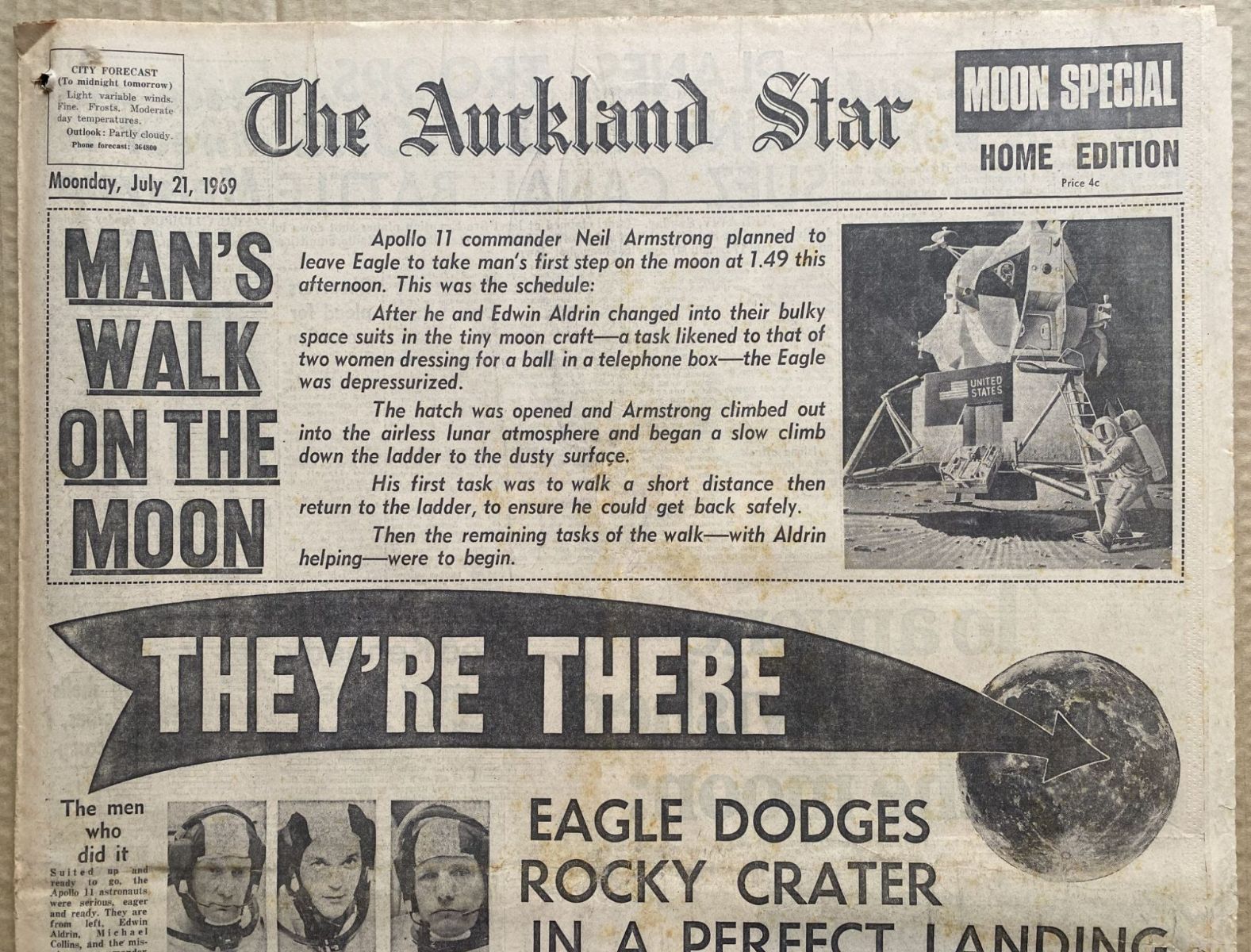 OLD NEWSPAPER: The Auckland Star, 21 July 1969 - Moon Landing Special