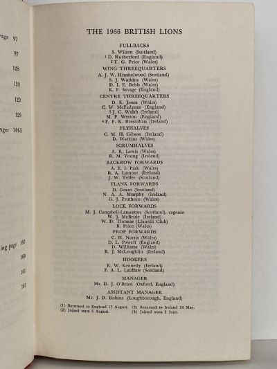 THE LION TAMERS: The 1966 British Lions in Australia and New Zealand