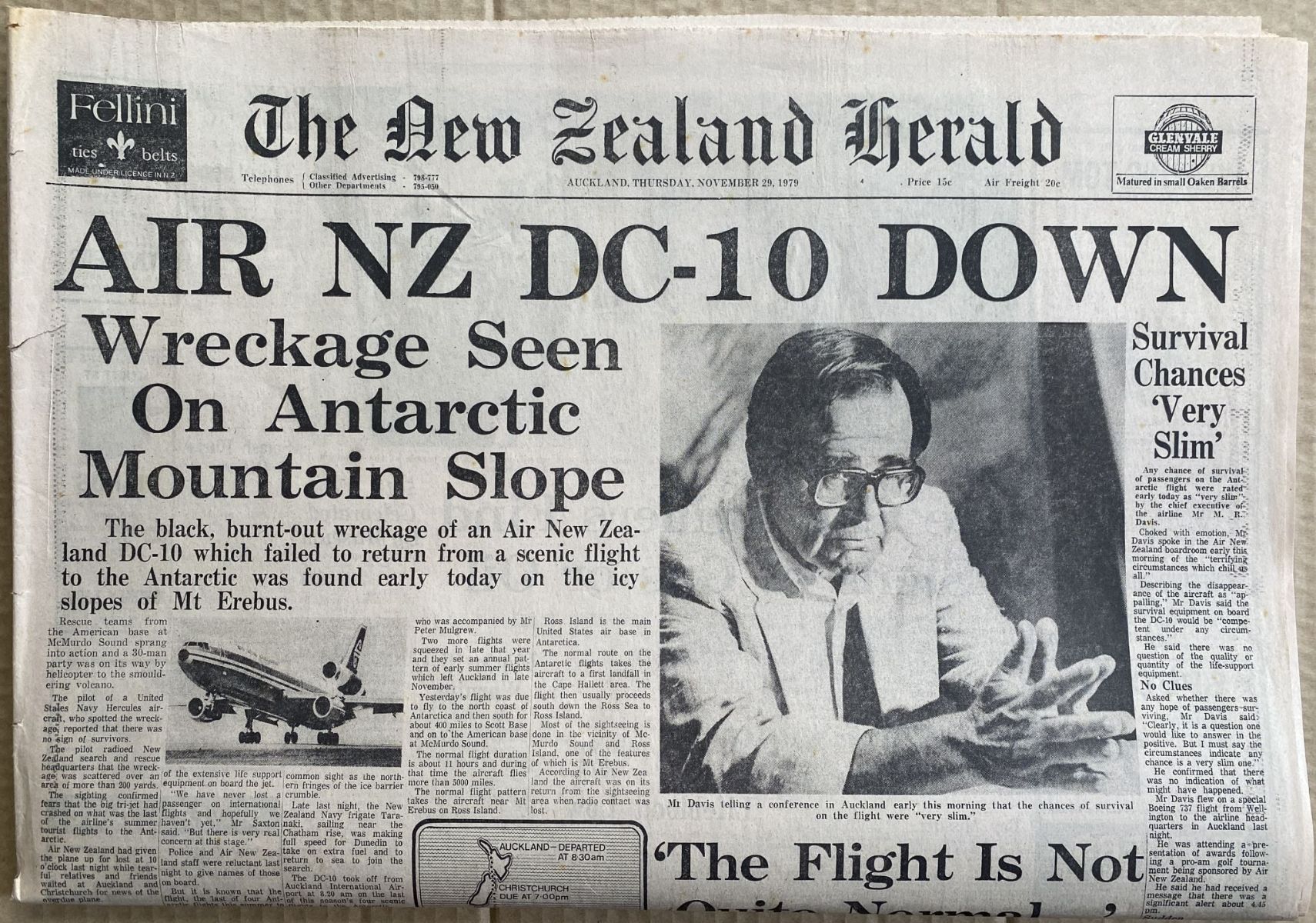 OLD NEWSPAPER: The New Zealand Herald, 30 November 1979 - Erebus DC10 crash