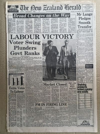 OLD NEWSPAPER: The New Zealand Herald, 16 July 1984 - Labour election victory
