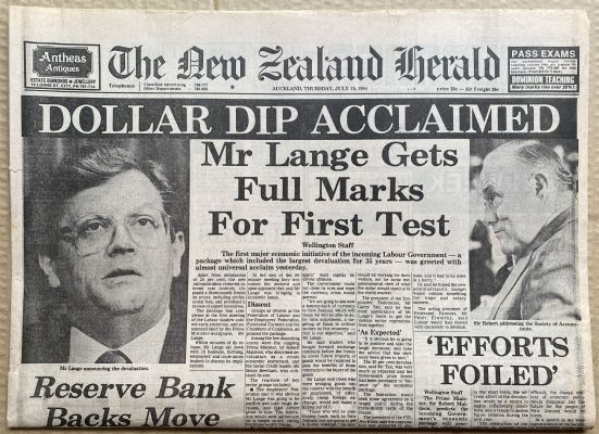 OLD NEWSPAPER: The New Zealand Herald, 19 July 1984 - Currency devaluation