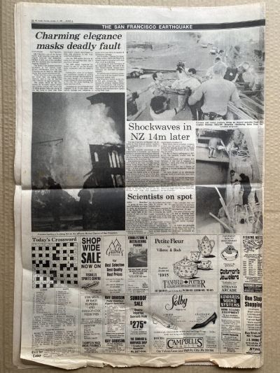 OLD NEWSPAPER: The New Zealand Herald, 19 October 1989 - San Francisco Quake