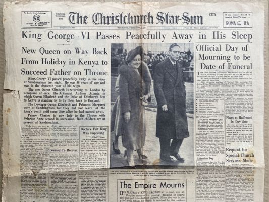 OLD NEWSPAPER: The Christchurch Star-Sun, 7 February 1952 - King George death