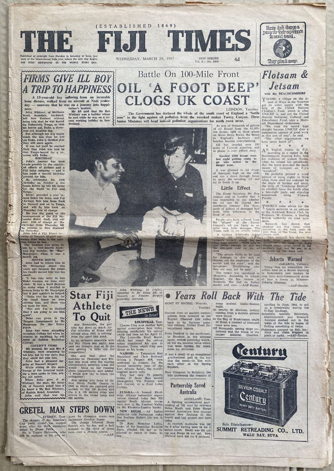 OLD NEWSPAPER: The Fiji Times, 29 March 1967