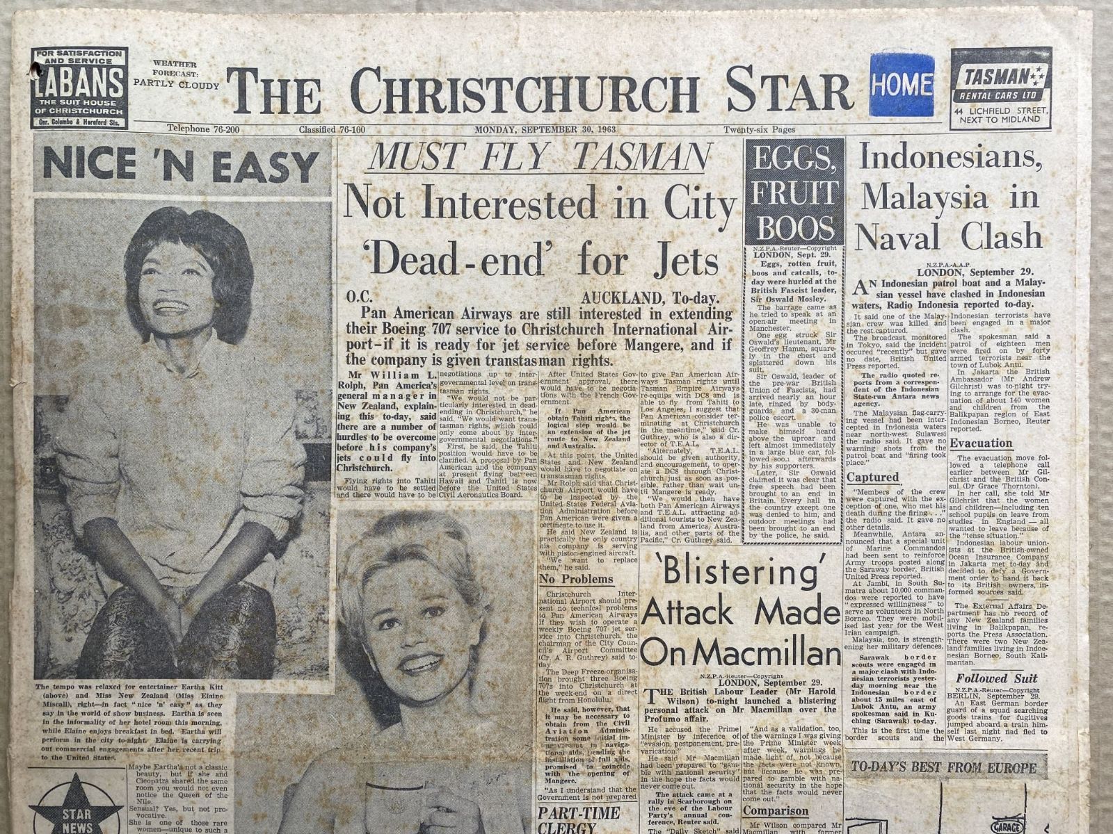 OLD NEWSPAPER: The Christchurch Star, 30 September 1963