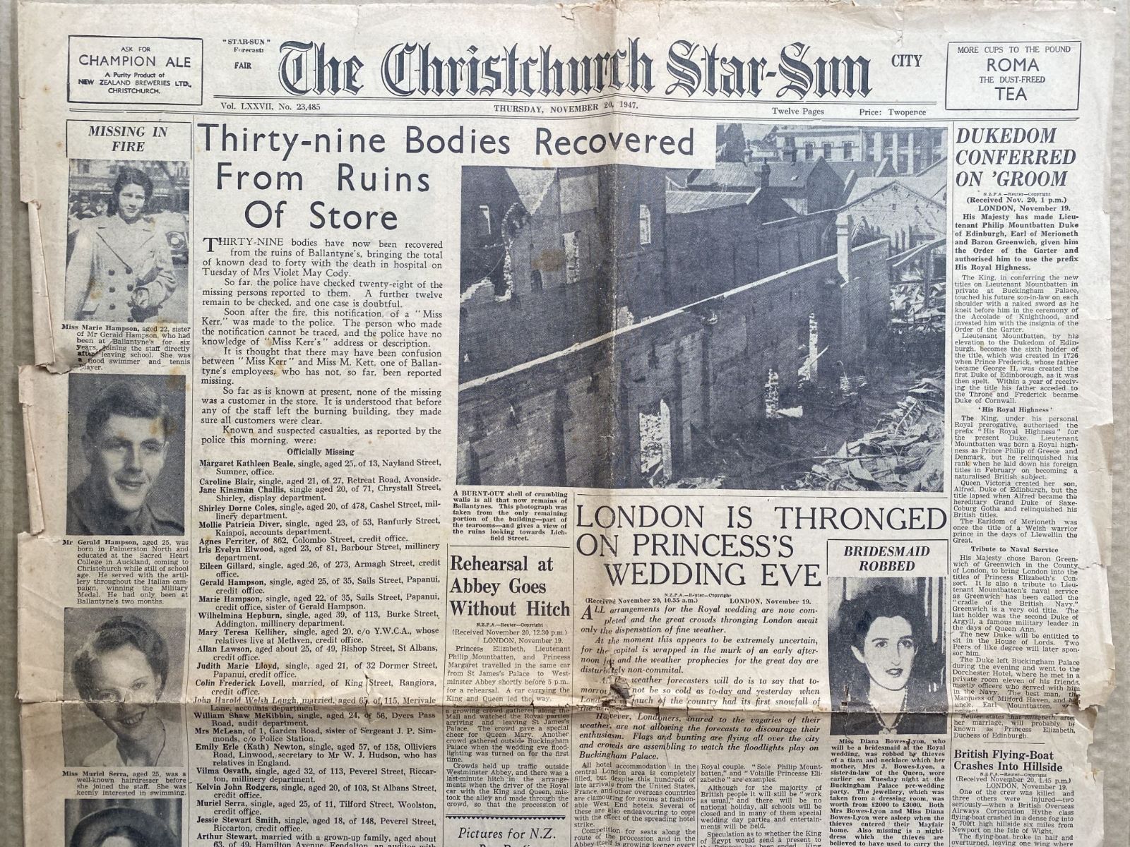 OLD NEWSPAPER: The Christchurch Star-Sun, 20 November 1947