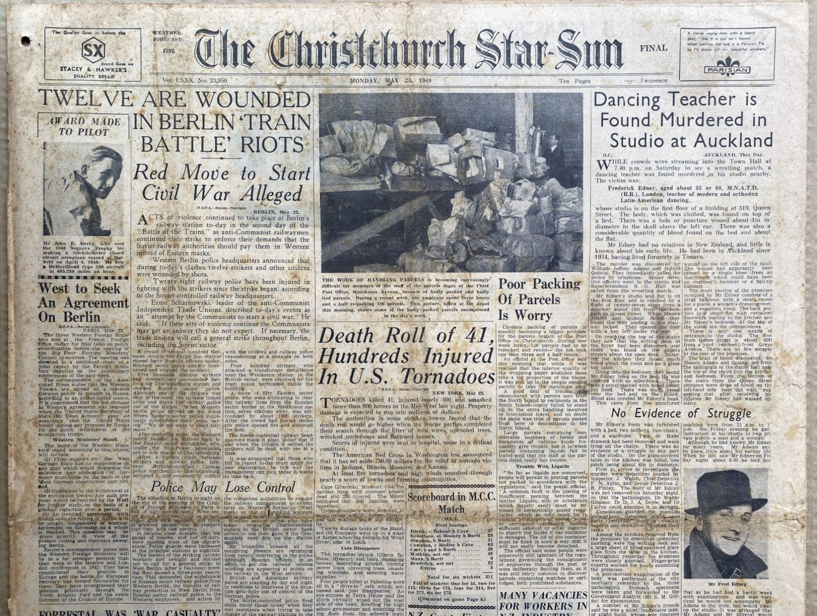 OLD NEWSPAPER: The Christchurch Star-Sun, 23 May 1949