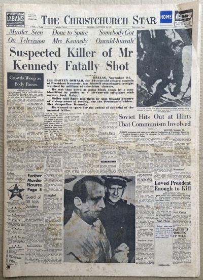 OLD NEWSPAPER: The Christchurch Star, 25 November 1963 - JFK Assassination