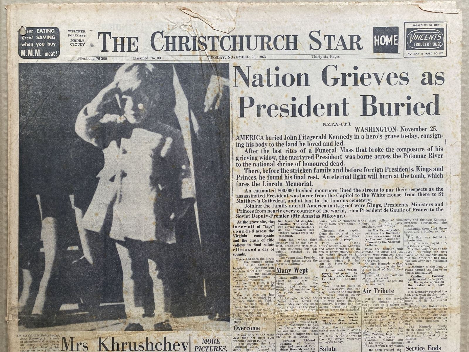 OLD NEWSPAPER: The Christchurch Star, 26 November 1963 - JFK Assassination