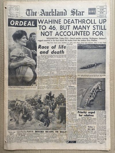 OLD NEWSPAPER: The Auckland Star, 11 April 1968 - Wahine disaster