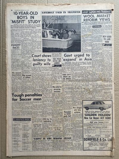 OLD NEWSPAPER: The Auckland Star, 21 June 1967 - Abandoned ketch Tiki 3