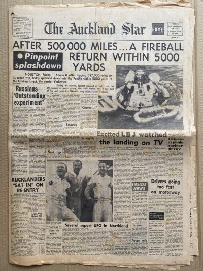 OLD NEWSPAPER: The Auckland Star, 28 December 1968 - Moon Landing Special