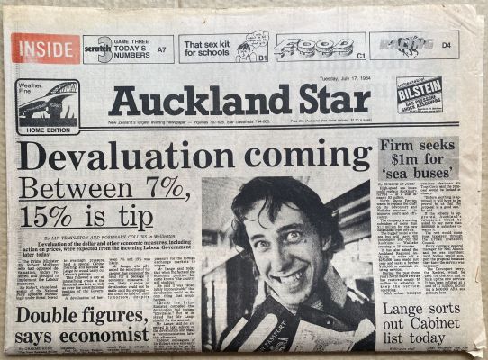 OLD NEWSPAPER: Auckland Star, 17 July 1984 - Currency Devaluation