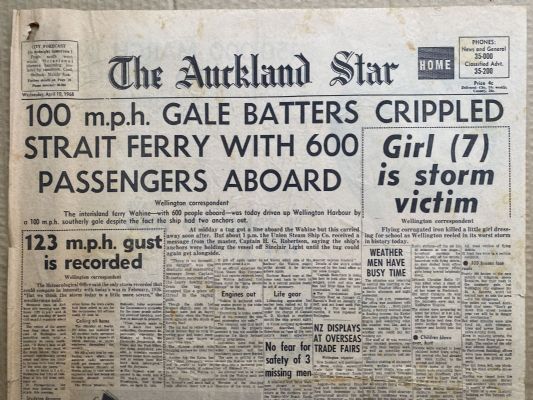 OLD NEWSPAPER: The Auckland Star, 10 April 1968 - Wahine disaster