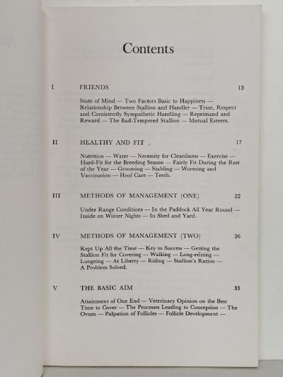 STALLIONS: Their management and handling