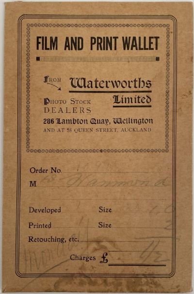 OLD PHOTO / NEGATIVE WALLET: Waterworks Ltd, Wellington 