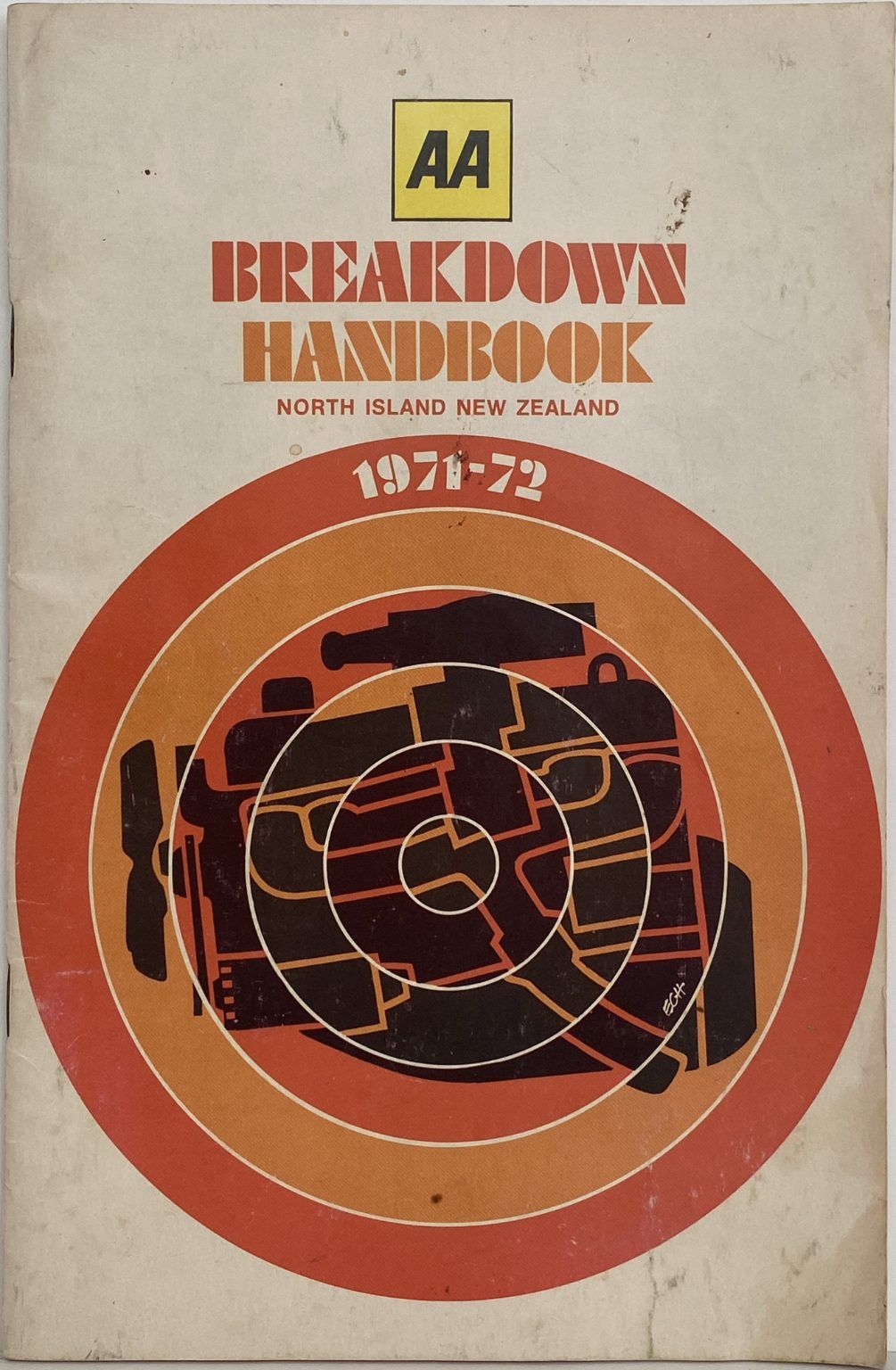 AA BREAKDOWN HANDBOOK: North Island of New Zealand 1971-72